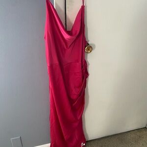 SHEIN Vibrant Pink Backless Dress